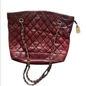 Chanel cambon vintage 31 rue quilted red lamb skin shoulder bag